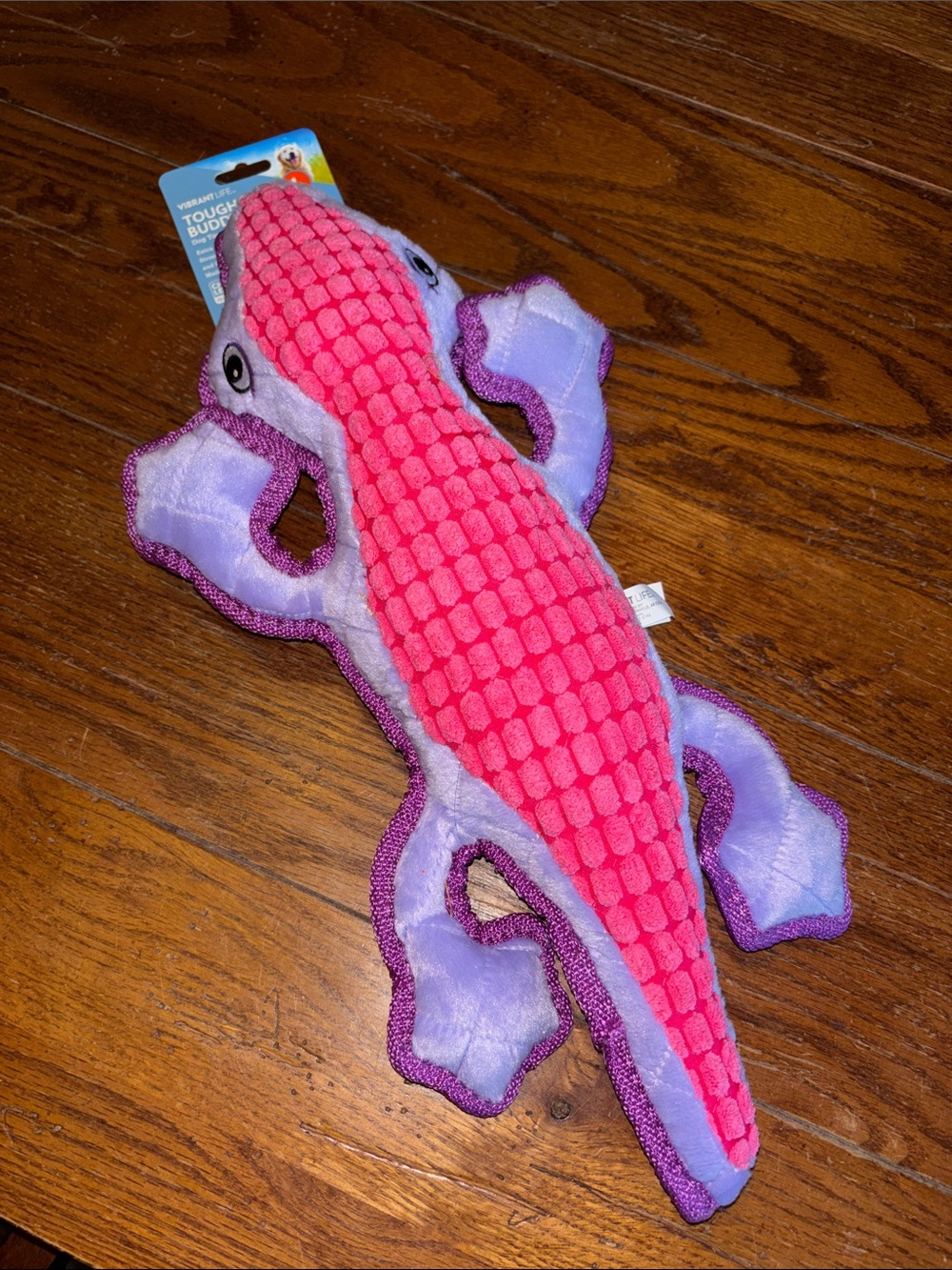 Plush Pink & Purple Dog Toy - Durable Squeaky Plush